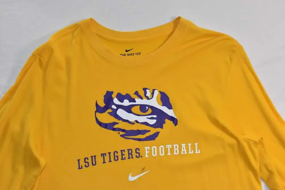 Nike LSU Tigers Dri-FIT Long Sleeve Gold T-Shirt Size L (1041)